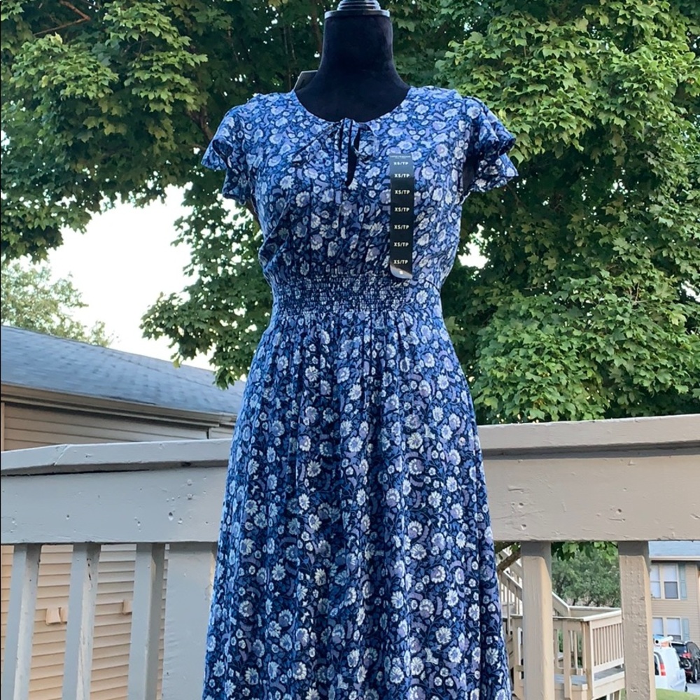 Lucky Brand Olivia Floral-Print Shirred Dress XS - Picture 5 of 7